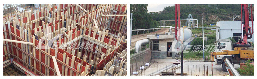 珠?；U水處理工程土建施工現(xiàn)場(chǎng)