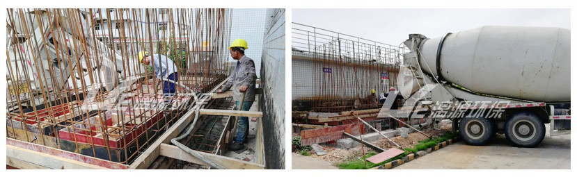 珠?；U水處理工程土建施工現(xiàn)場(chǎng)